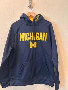 Michigan Wolverines Colosseum Go Blue Pullover Hoodie Men's Sz Large